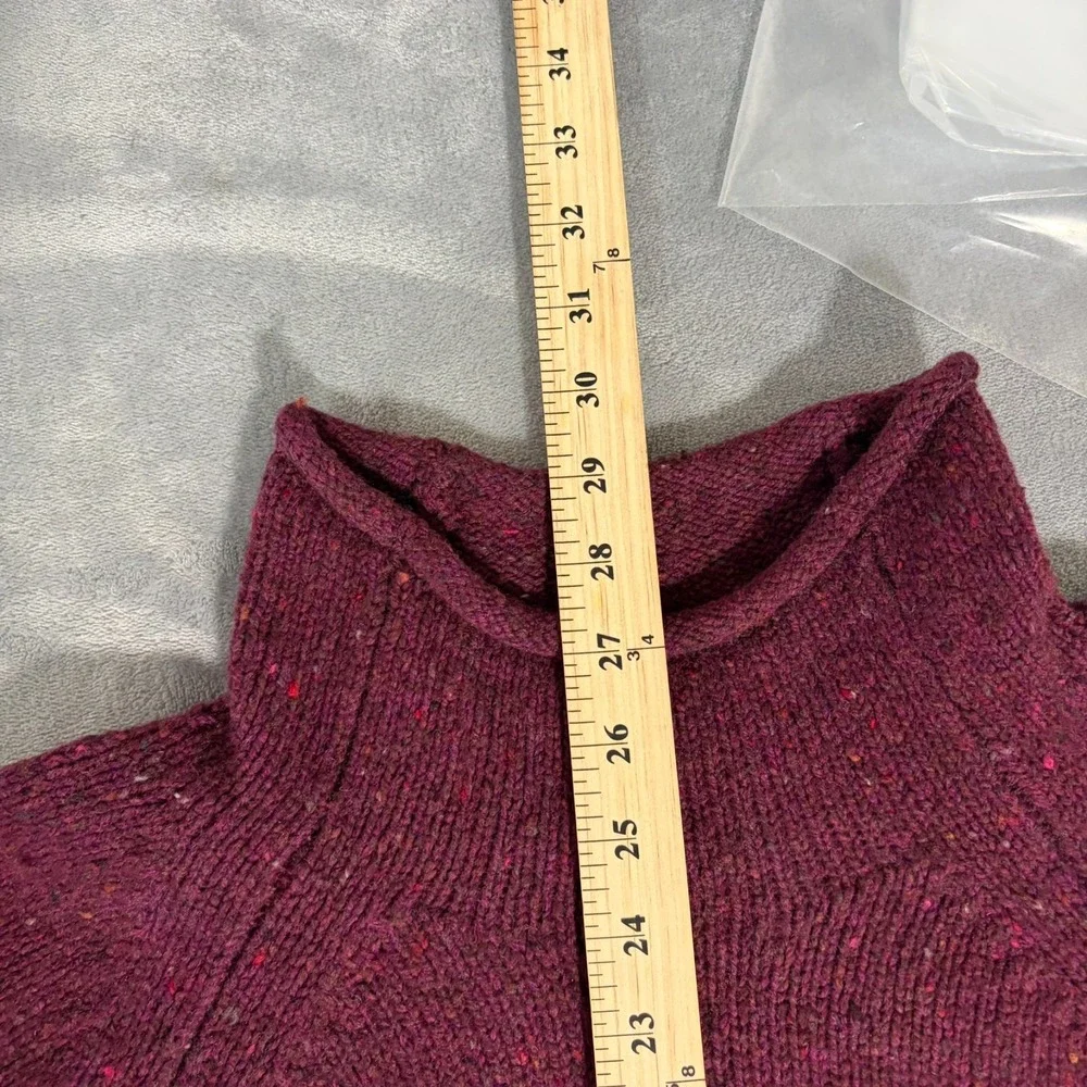Banana Republic Donegal Roll Neck Sweater Mens Medium Burgundy Red Wool Blend